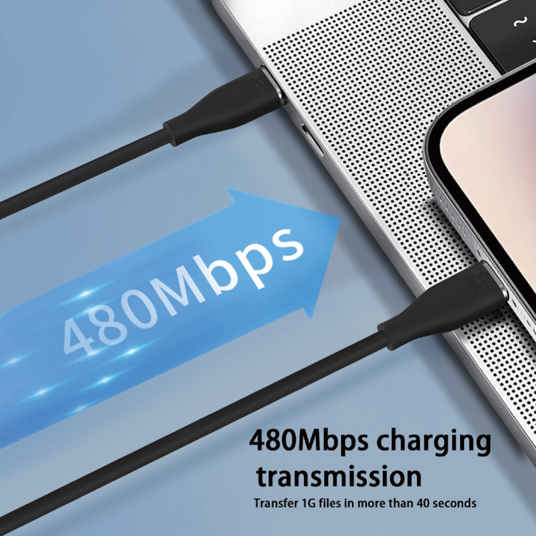 كيبل Power Wire Lux من أسلي جلوبال سيليكون USB-C إلى Lightning أثنين متر | أسود كيبل Power Wire Lux من أسلي جلوبال سيليكون USB-C إلى Lightning أثنين متر | أسود